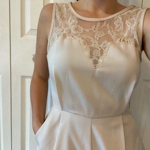 Cute Tan Lace Romper